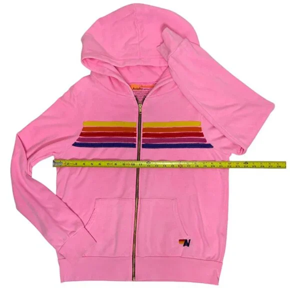 Aviation Nation Neon Pink 5-stripe Zip Up Hoodie - Picture 10 of 10